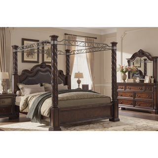 Sunvega Sand Colored Beveled Glass Poster Mirror with Metal Accents