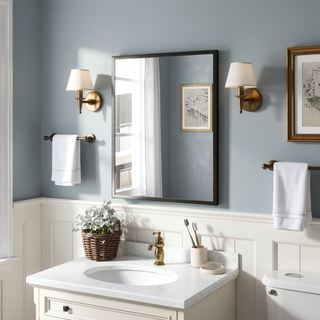 Sunvega 32-inch Aluminum Silver Bathroom Mirror with Durable Frame and Sleek Finish