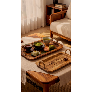 Sunvega 12x4 Inch Mango Wood Round Decorative Bowl with Natural Knots
