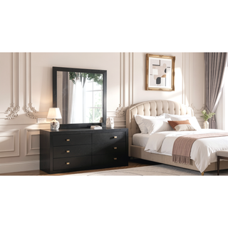 Sunvega Dark Brown Tufted Polyurethane Upholstered King Size Bed Frame
