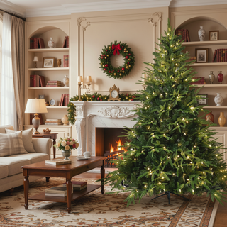 Sunvega 4ft Pre-Lit Artificial Christmas Tree with 150 Warm White Incandescent Lights