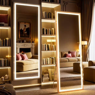 Sunvega Super Bright Dimmable LED Full Length Mirror with Shatterproof HD Glass