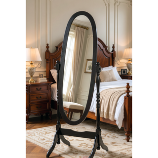 Sunvega Silver Cheval Mirror with Wood Frame for Traditional Decor Tilts