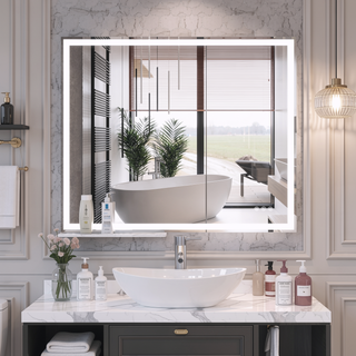 Sunvega 30x36 Inch LED Bathroom Vanity Mirror with Anti-Fog Touch Switch and Memory