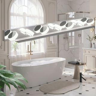 Sunvega Dimmable 5-Light LED Vanity Fixture with 360° Rotatable Design for Bathroom