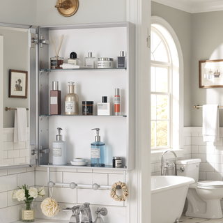 Sunvega Wall Mounted Medicine Cabinet with Mirror and Adjustable Storage Shelves