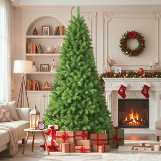 Sunvega 6ft Full 760 Tips Hinged Memory Wire Artificial PVC Christmas Tree for Indoor