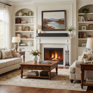 Sunvega Fir Wood Wall Mounted Fireplace Mantel Shelf with Flat Surface for Home Decor