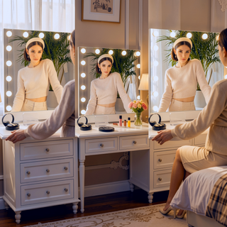 Sunvega 31.5"x22.8" Ultra-Thin Hollywood Vanity Mirror with 18 LED Lights and Remote Control
