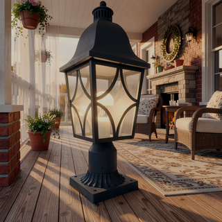 Sunvega Outdoor Post Light Fixture with Waterproof Aluminum Housing and Glass