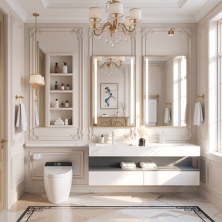 Sunvega Gold Vanity Light Fixture with Milky White Glass Shade for Mirror Bathroom