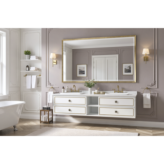 Sunvega Metal Framed Rectangle Bathroom Mirror with Anti-Rust Frame and Clear Reflection