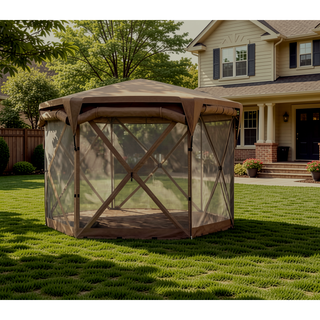 Sunvega Pop Up Gazebo Screen Tent with Adjustable Mesh Sidewalls and Removable Roof Cover