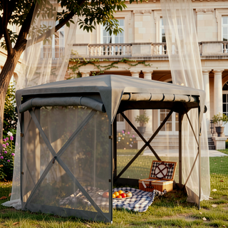 Sunvega Pop Up Gazebo Screen Tent with Adjustable Mesh Sidewalls and Removable Roof Cover