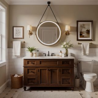 Sunvega Black Aluminum Alloy Frame 32 Inch Bathroom LED Vanity Mirror with Anti-Fog