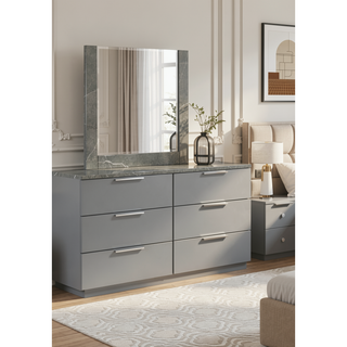 Sunvega Lacquer Frame Mirror with Integrated LED Lighting for Modern Decor