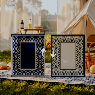 Sunvega Reversible Outdoor Rug with Protective Coating and Strap Stakes for Patio