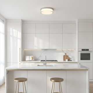 Sunvega 9-inch Chrome Integrated LED Flush Mount with 3 Color Temperatures
