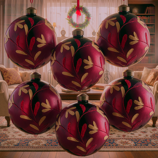 Sunvega Glass Glitter Painted Christmas Ball Ornaments Set of 12 for Holiday Decor