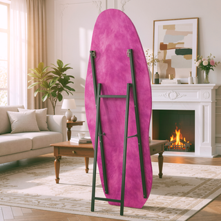 Sunvega Full Length Mirror with Flannel Wrapped Wooden Frame and Shatterproof Glass