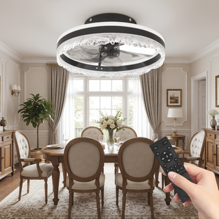 Sunvega Ultra Quiet Ceiling Fan with Light and Hidden Blades for Bedroom