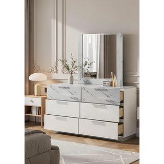 Sunvega Lacquer Frame Mirror with Integrated LED Lighting for Modern Decor