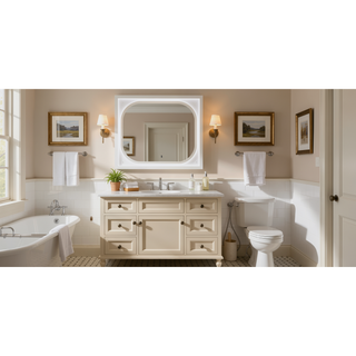 Sunvega Sleek Modern Nightstand with Two Spacious Drawers in Pearl White Finish