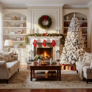 Sunvega Snow-Kissed Flocked Christmas Tree with 888 Tips and Pine Cones