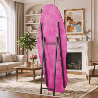 Sunvega Full Length Mirror with Flannel Wrapped Wooden Frame and Shatterproof Glass