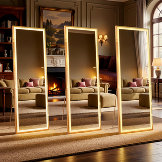 Sunvega Super Bright Dimmable LED Full Length Mirror with Shatterproof HD Glass