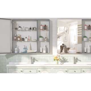 Sunvega Wall Mounted Medicine Cabinet with Mirror and Adjustable Storage Shelves