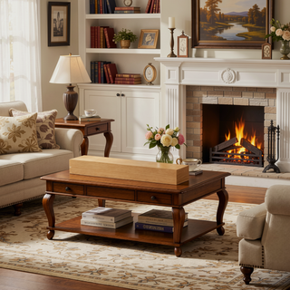 Sunvega Fir Wood Wall Mounted Fireplace Mantel Shelf with Flat Surface for Home Decor