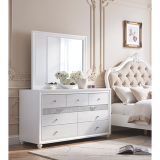 Sunvega Chic Nightstand with Textured Surface and Jewelry Drawer for Bedroom