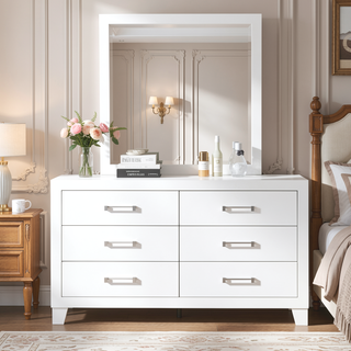 Sunvega White Queen Upholstered Bed with Modern LED Accent Lighting
