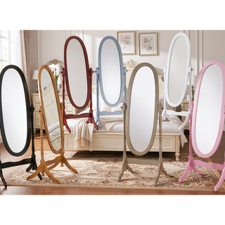 Sunvega Silver Cheval Mirror with Wood Frame for Traditional Decor Tilts