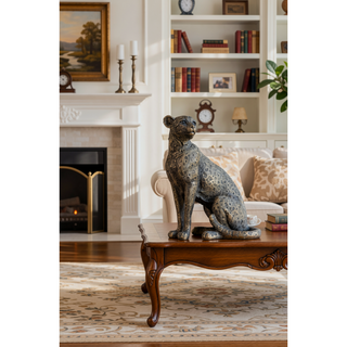 Sunvega Lifelike Highland Cow Statue with Rich Bronze Finish for Tabletop
