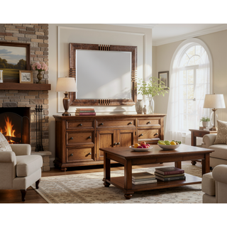 Sunvega Andria Reclaimed Oak Dresser with Six Spacious Drawers and Metal Hardware