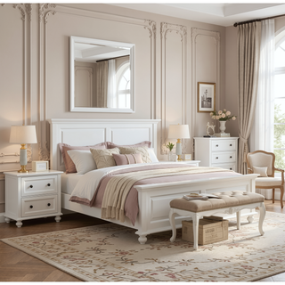 Sunvega Silver Champagne Nightstand with Two Spacious Drawers for Bedroom