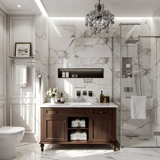 Sunvega Oversized 72x32 Inch LED Bathroom Mirror with 3 Color Modes and Aluminum Frame