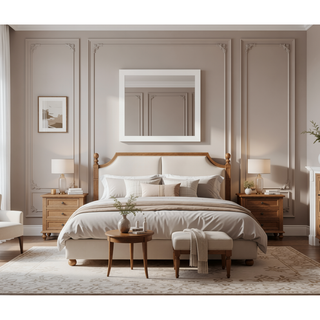 Sunvega Dark Brown Tufted Polyurethane Upholstered King Size Bed Frame