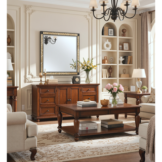 Sunvega Lively Black and Gold Nightstand with Glitter Detail and Spacious Drawers