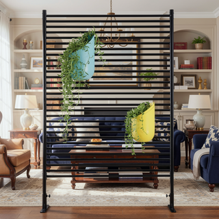 Sunvega Freestanding Metal Privacy Fence Panels with Stand for Outdoor Use