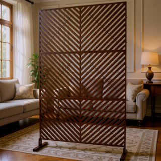 Sunvega 76H x 48W Freestanding Metal Privacy Screen Panel for Deck Balcony Patio