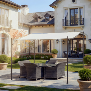 Sunvega 10x10 Steel Outdoor Pergola Gazebo with Weather-Resistant Polyester Fabric Roof
