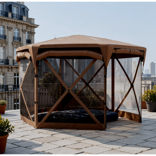 Sunvega Pop Up Gazebo Screen Tent with Adjustable Mesh Sidewalls and Removable Roof Cover