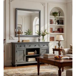 Sunvega Silver Champagne Nightstand with Two Spacious Drawers for Bedroom