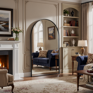Sunvega 20x30 Inch Black Arched Wall Mirror with Anti-Rust Aluminum Frame