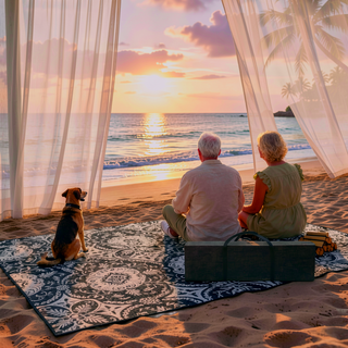 Sunvega Reversible Outdoor Rug with Protective Coating and Strap Stakes for Patio