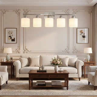 Sunvega Gold Vanity Light Fixture with Milky White Glass Shade for Mirror Bathroom