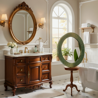 Sunvega Sunburst-Shaped PU Art Decorative Wall Mirror for Bathroom Bedroom